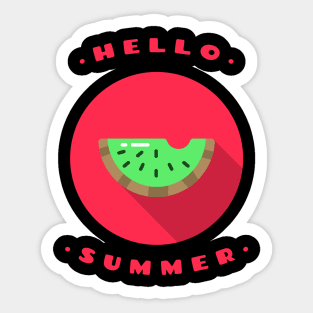 Hello Summer Delicious Watermelon Minimalist Sticker